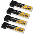 4pcs 450mAh 1S 3.8V LiHV 95C Lipo Battery with BT 2.0 Connector for 1S FPV Tiny Whoop Drone Quadcopters Like Meteor75, Cetus Pro FPV Kit