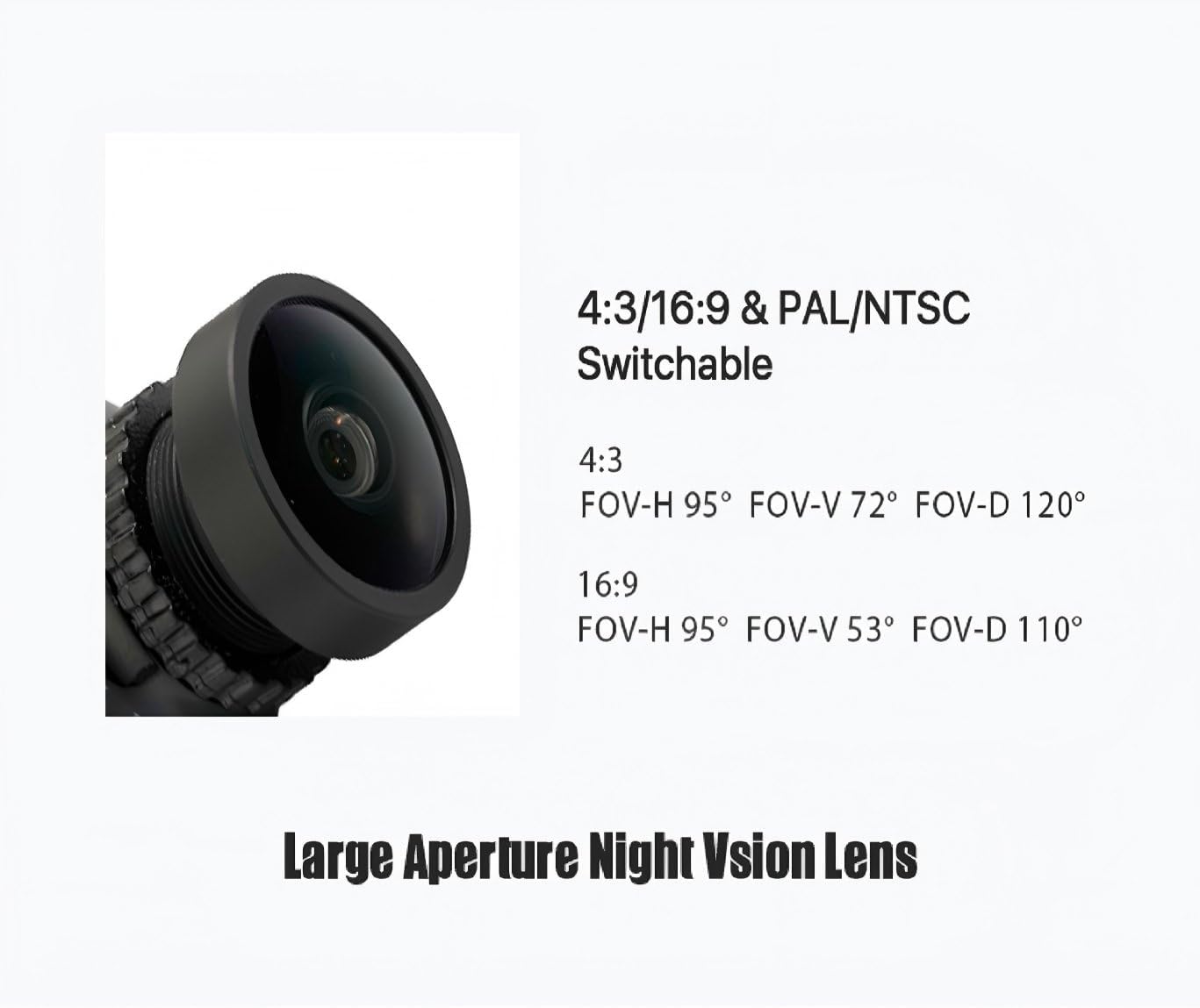 FPV Camera Foxeer Mini Cat 4, 1200TVL Super Starlight Night Vision Camera with 2.1mm Low Light Lens, OSD Menu Remote Control, Global WDR for RC FPV Racing Drone