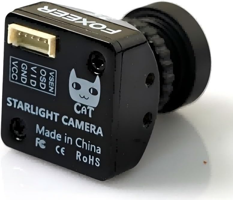 FPV Camera Foxeer Mini Cat 4, 1200TVL Super Starlight Night Vision Camera with 2.1mm Low Light Lens, OSD Menu Remote Control, Global WDR for RC FPV Racing Drone