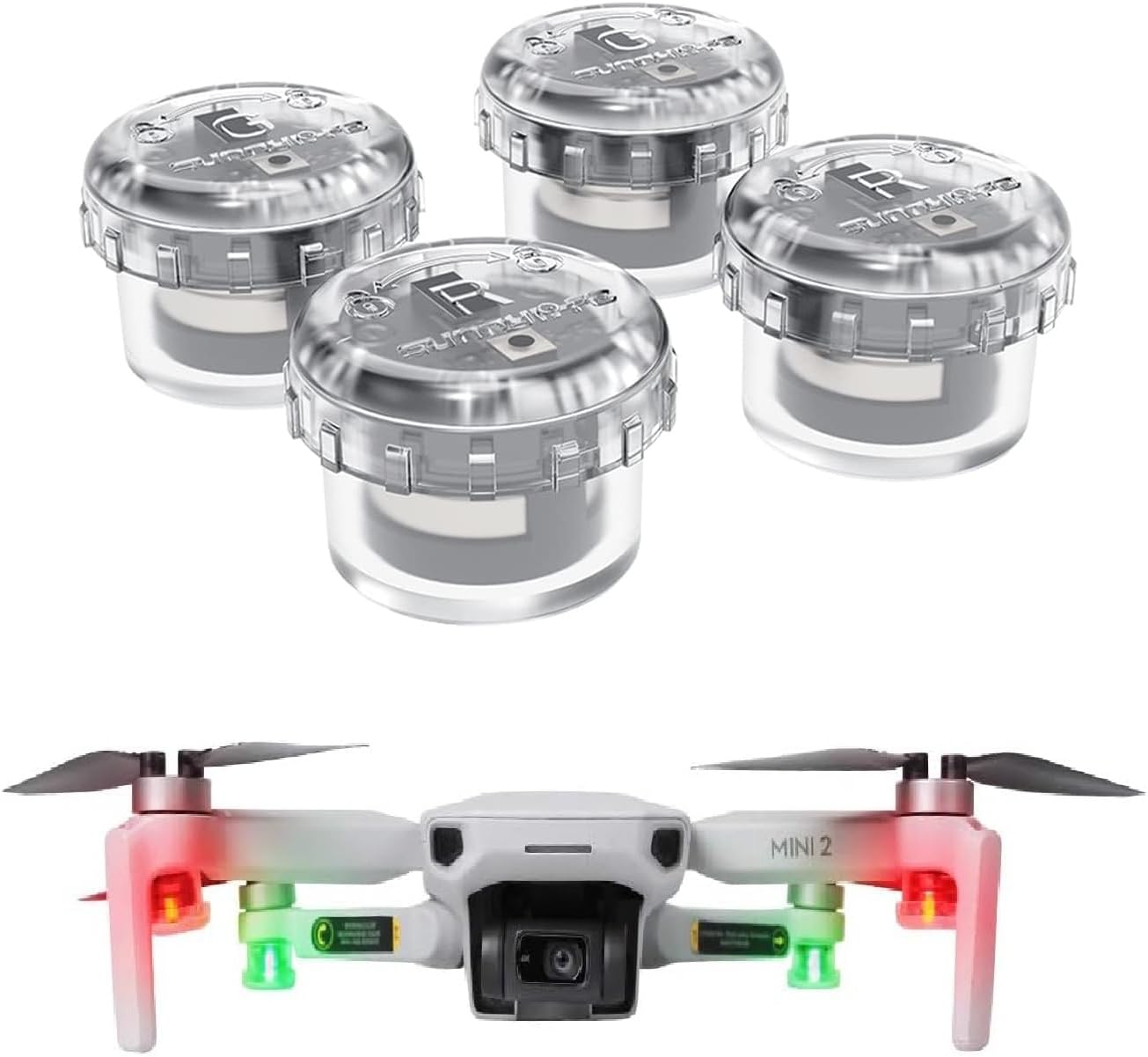4Pcs Drone Strobe Lights, Anti Collision Light for Drone Night Flying, Universal Quick Flash LED Navigation Light Kit for DJI Neo, Mini 4 Pro, Avata 2, Mini 4k, Air 3S & All RC Drones Accessory
