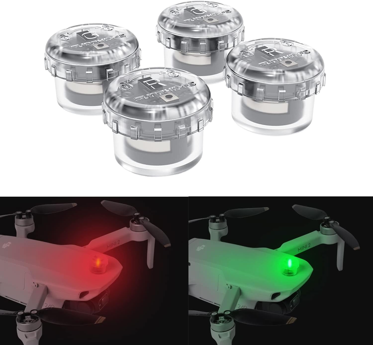 4Pcs Drone Strobe Lights, Anti Collision Light for Drone Night Flying, Universal Quick Flash LED Navigation Light Kit for DJI Neo, Mini 4 Pro, Avata 2, Mini 4k, Air 3S & All RC Drones Accessory