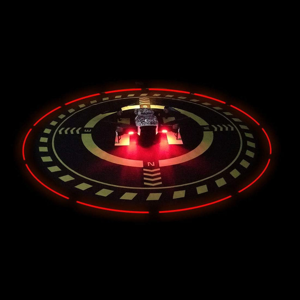 Drone Landing Pad with Night Vision LED Light, Universal 27.6" (70cm) Waterproof Fast-Foldable Landing Pad for DJI Mini 5 Pro/ 4/3 Pro/4K/DJI Neo/Flip/Mavic 3/RC Quadcopters