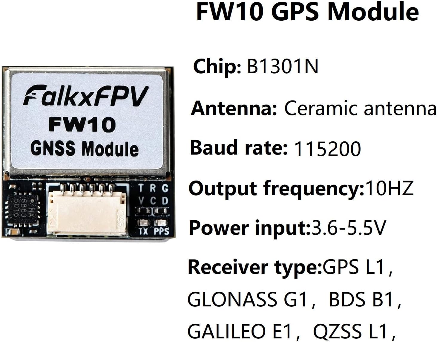 FPV GPS Module with QMC5883L Compass, Upgraded 10th Generation Chip Fast Satellite Positioning for FPV Racing Drone