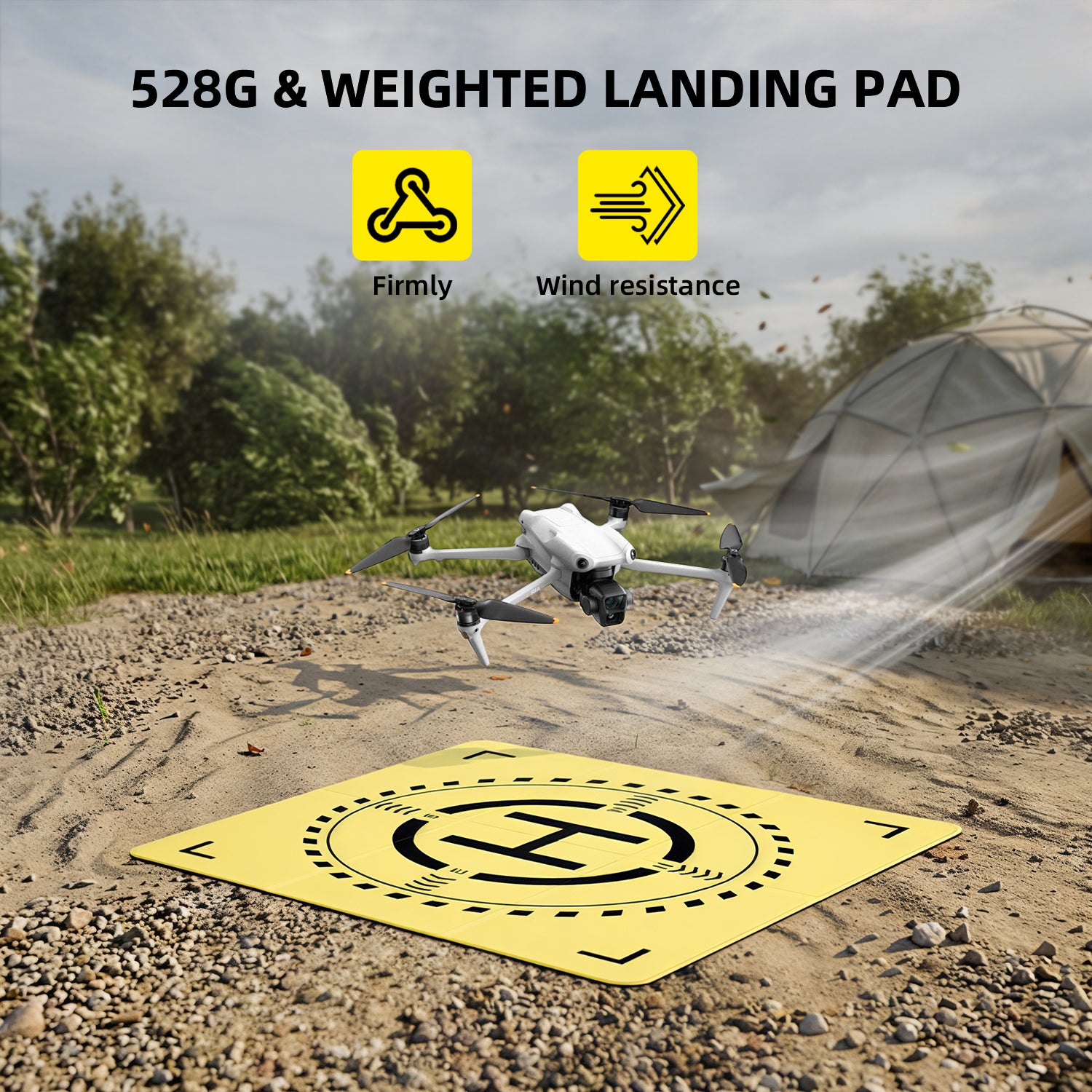 Nighttime Reflective Drone Landing Pad, Double Sided Waterproof Landing Pad Weighted for DJI Neo/Flip/Mini 5 Pro/Mini 4k/Mini 4 Pro/Avata 2/Mavic 4/Air 3s