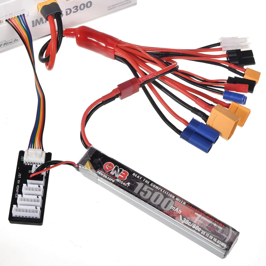 RC Lipo Battery Charger Adapter Connector Splitter Wire with 2-6S Charge Balance Board, 10 in 1 Octopus Convert Cable to XT60H Plug Lead Cable for TRX,T-Plug,Tamiya,Futaba,JST,XT90,XT60,XT30,EC3,EC5