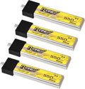4pcs BT2.0 550mAh 1S Lipo Battery 95C for 1S FPV Racing Whoop Drone Quadcopters Like Air75, Meteor75 Pro, Cetus Pro, Cetus X Brushless Drones