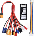 RC Lipo Battery Charger Adapter Connector Splitter Wire with 2-6S Charge Balance Board, 10 in 1 Octopus Convert Cable to XT60H Plug Lead Cable for TRX,T-Plug,Tamiya,Futaba,JST,XT90,XT60,XT30,EC3,EC5